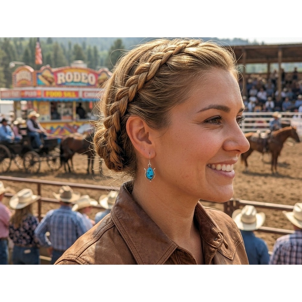 Zuni Earrings Native American Handmade Jewelry Corn Stalk Southwest Fashion‎ ***